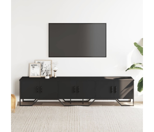 Mueble de TV madera de ingeniería negro 180x34x41 cm