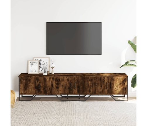 Mueble de TV madera de ingeniería roble ahumado 180x34x41 cm