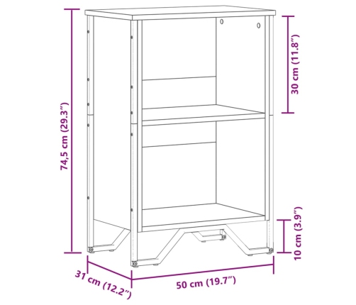 Estantería madera de ingeniería roble Sonoma 50x31x74,5 cm