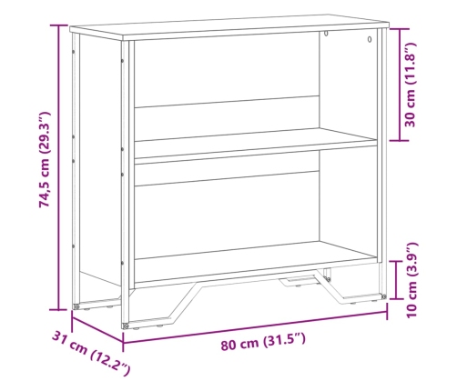 Estantería madera de ingeniería roble Sonoma 80x31x74,5 cm