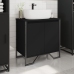 Armario para lavabo de baño madera ingeniería negro 60x35x60 cm