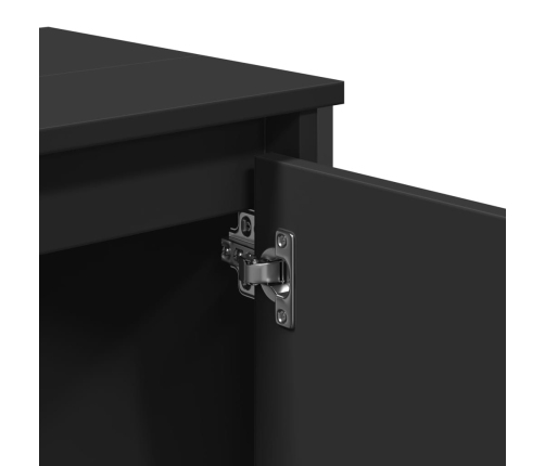 Armario para lavabo de baño madera ingeniería negro 60x35x60 cm