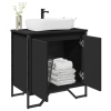 Armario para lavabo de baño madera ingeniería negro 60x35x60 cm