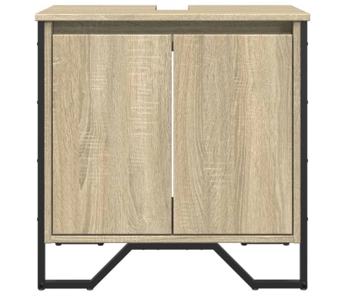 Armario lavabo baño madera ingeniería roble Sonoma 60x35x60 cm