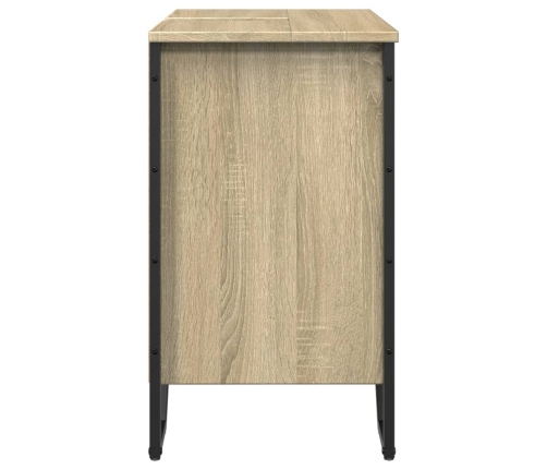 Armario lavabo baño madera ingeniería roble Sonoma 60x35x60 cm