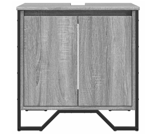 Armario lavabo baño madera ingeniería gris Sonoma 60x35x60 cm