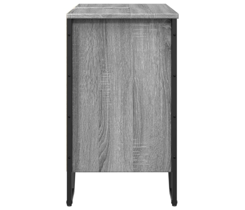 Armario lavabo baño madera ingeniería gris Sonoma 60x35x60 cm