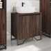 Armario lavabo baño madera ingeniería marrón roble 60x35x60 cm