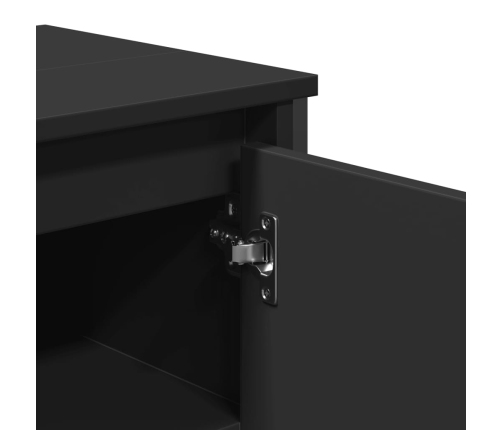 Armario de lavabo de baño madera ingeniería negro 91x35x60 cm