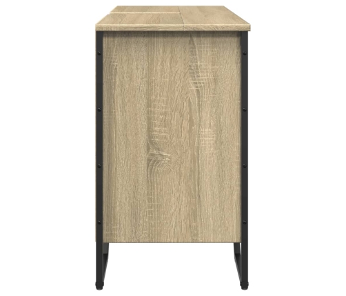 Armario lavabo baño madera ingeniería roble Sonoma 91x35x60 cm