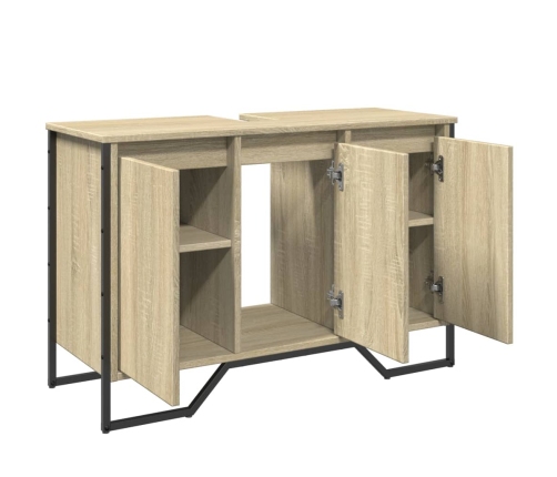 Armario lavabo baño madera ingeniería roble Sonoma 91x35x60 cm