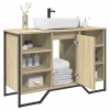 Armario lavabo baño madera ingeniería roble Sonoma 91x35x60 cm