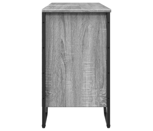 Armario lavabo baño madera ingeniería gris Sonoma 91x35x60 cm