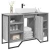 Armario lavabo baño madera ingeniería gris Sonoma 91x35x60 cm