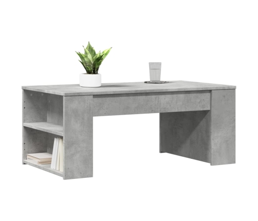 Mesa de centro madera de ingeniería gris hormigón 102x55x42 cm