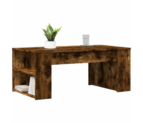 Mesa de centro madera de ingeniería roble ahumado 102x55x42 cm