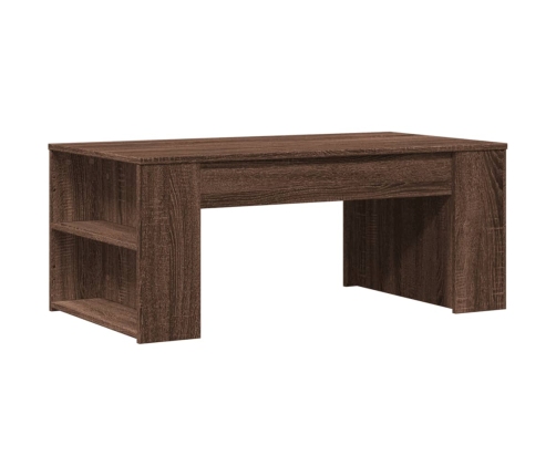 Mesa de centro madera de ingeniería marrón roble 102x55x42 cm