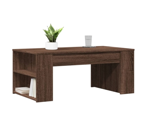 Mesa de centro madera de ingeniería marrón roble 102x55x42 cm