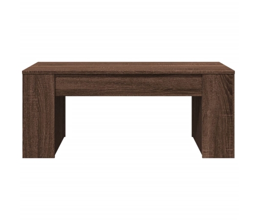 Mesa de centro madera de ingeniería marrón roble 102x55x42 cm