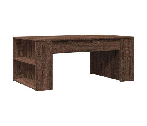 Mesa de centro madera de ingeniería marrón roble 102x55x42 cm