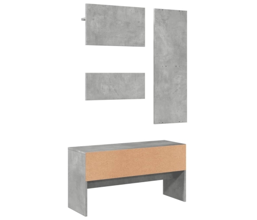 Muebles de recibidor 4 pzas madera de ingeniería gris hormigón