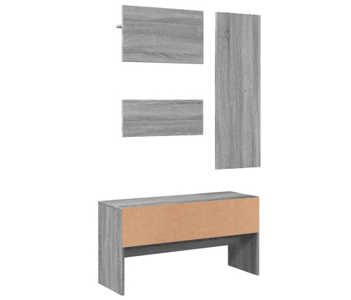 Muebles de recibidor 4 piezas madera de ingeniería gris Sonoma