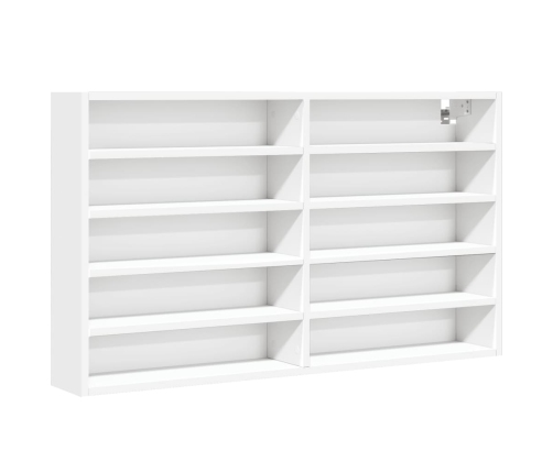 vidaXL Vitrina de madera ingeniería blanca 100x15x58 cm