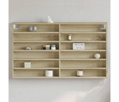 Vitrina de madera de ingeniería roble Sonoma 100x8,5x58 cm