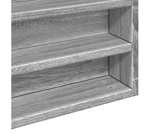 Vitrina de madera de ingeniería gris Sonoma 100x8,5x58 cm