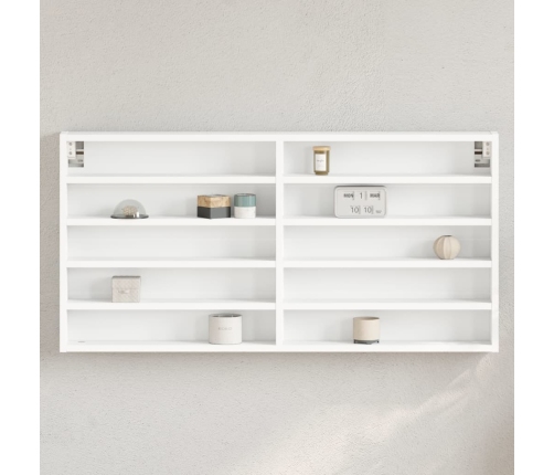 vidaXL Vitrina de madera de ingeniería blanca 100x8,5x50 cm