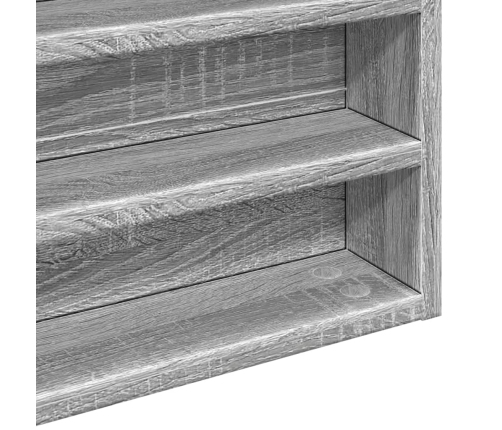 Vitrina de madera de ingeniería gris Sonoma 100x8,5x50 cm