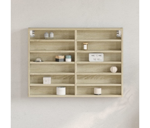 Vitrina de madera de ingeniería roble Sonoma 80x8,5x58 cm