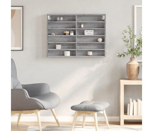 Vitrina de madera de ingeniería gris Sonoma 80x8,5x58 cm