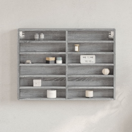 Vitrina de madera de ingeniería gris Sonoma 80x8,5x58 cm