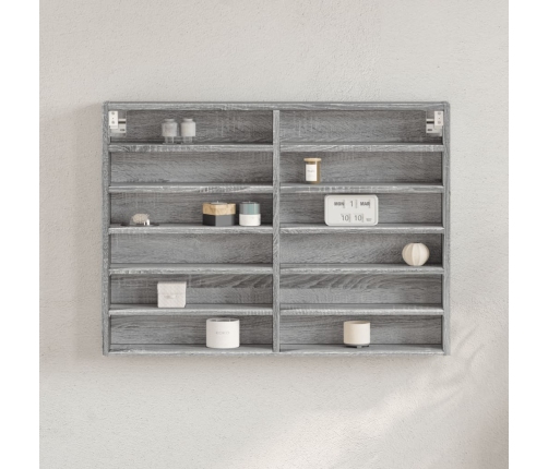 Vitrina de madera de ingeniería gris Sonoma 80x8,5x58 cm