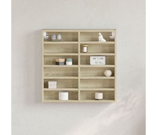 Vitrina de madera de ingeniería roble Sonoma 60x8,5x58 cm