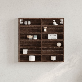 Vitrina de madera de ingeniería marrón roble 60x8,5x58 cm