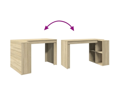 Escritorio madera de ingeniería roble Sonoma 123,5x73,5x75 cm