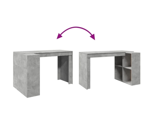 Escritorio madera de ingeniería gris hormigón 123,5x73,5x75 cm