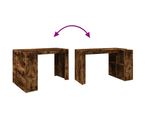 Escritorio madera de ingeniería roble ahumado 123,5x73,5x75 cm