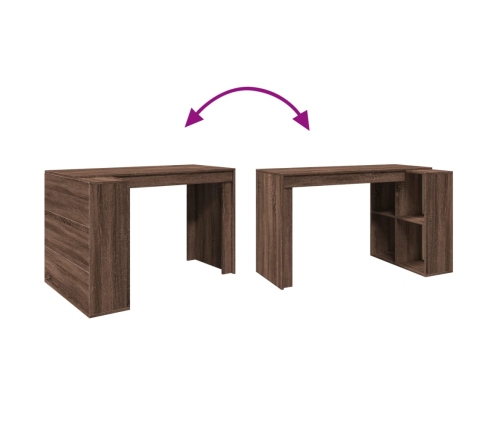 Escritorio madera de ingeniería marrón roble 123,5x73,5x75 cm