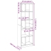 Estantería de madera de ingeniería blanca 57x28,5x174 cm