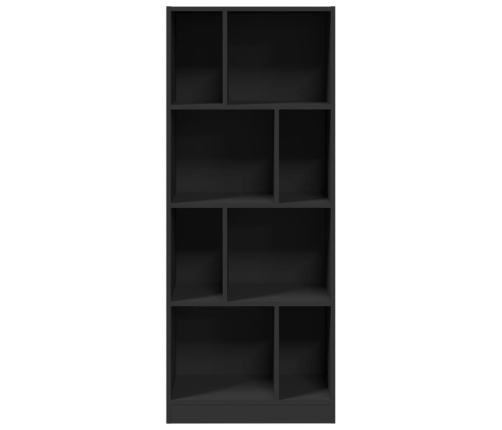 Estantería de madera de ingeniería negra 57x28,5x141 cm