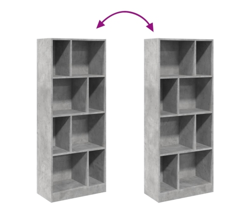 Estantería madera de ingeniería gris hormigón 57x28,5x141 cm