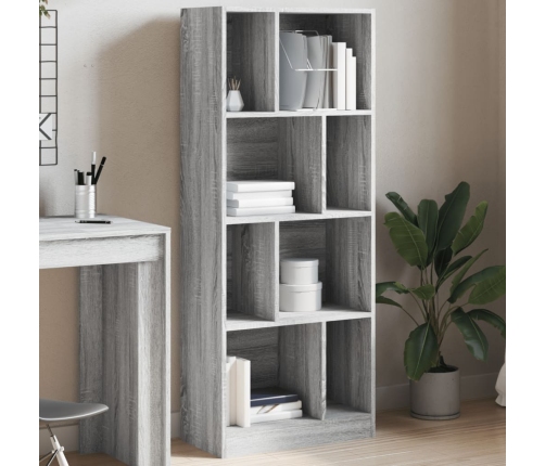 vidaXL Estantería madera de ingeniería gris Sonoma 57x28,5x141 cm