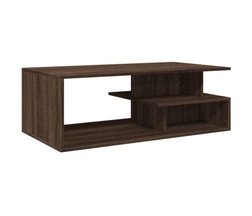 Mesa de centro madera ingeniería marrón roble 102x55x35 cm