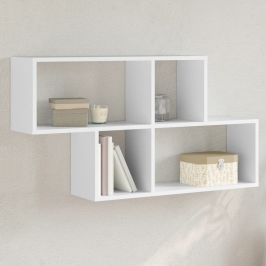 Estantería de pared madera ingeniería blanco 100x20x53 cm
