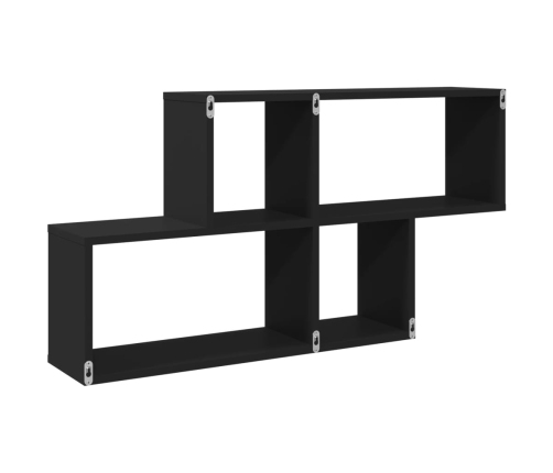 Estantería de pared madera ingeniería negro 100x20x53 cm