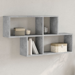 Estante de pared madera ingeniería gris hormigón 100x20x53 cm