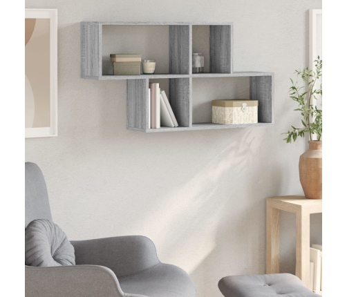 vidaXL Estante de pared madera ingeniería gris Sonoma 100x20x53 cm